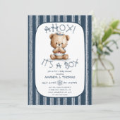 Nautisch Ahoy Beer Jongen Baby Shower  Kaart (Staand voorkant)
