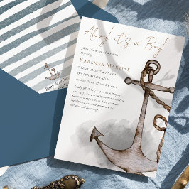 Nautisch Ahoy Het is een Boy Baby shower Kaart