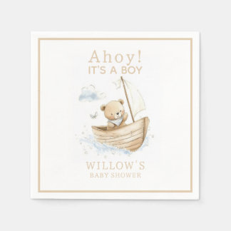 Nautisch Ahoy Het Is Een Jongen Zeilboot Baby Show Servet