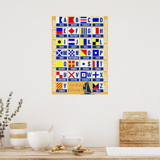 Nautisch alfabet poster (Keuken)