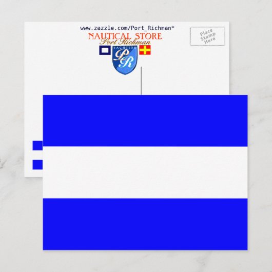 Nautisch alfabet vlag Signal Letter J Briefkaart (Voorkant / Achterkant)