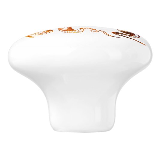 Nautisch-amberoctopus Keramische Knop (Zijkant)