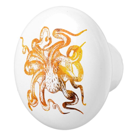 Nautisch-amberoctopus Keramische Knop (Rechts)