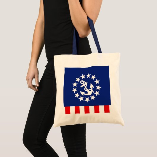 Nautisch Amerikaans jachtvlaggenontwerp Tote Bag (Voorkant (product))