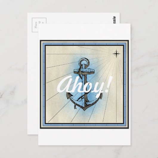  Nautisch Anchor Briefkaart (Voorkant / Achterkant)