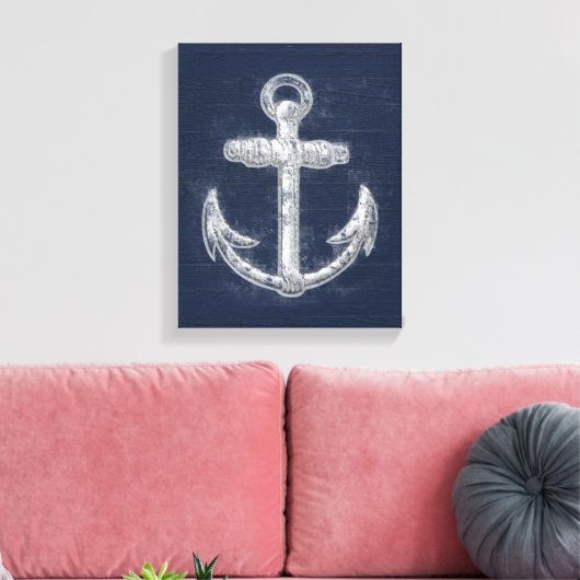 Nautisch Anchor Canvas Afdruk (Insitu (Woonkamer))