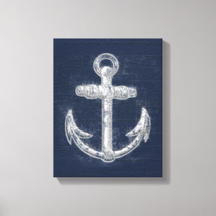  Nautisch Anchor Canvas Afdruk