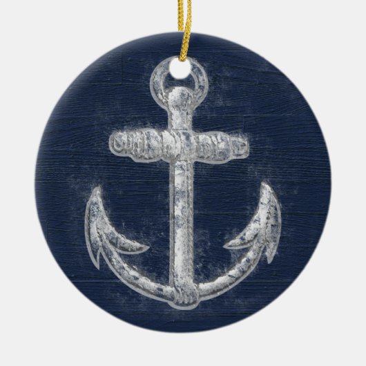 Nautisch Anchor Keramisch Ornament (Voorkant)