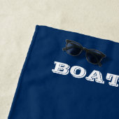 Nautisch,  Anchor Navy Blue Striped Strandlaken (In situ)