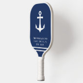 Nautisch anchor Navy Blue White Beach Pickleball Paddle (Links)