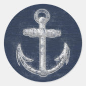  Nautisch Anchor Ronde Sticker (Voorkant)