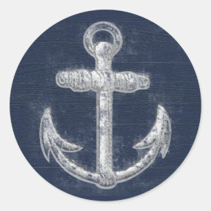Nautisch Anchor Ronde Sticker