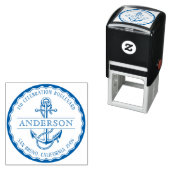 Nautisch Anchor Round familienaam & Return-adres Zelfinktende Stempel (In situ)