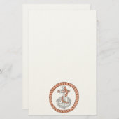 Nautisch anker 1 Stationery Briefpapier (Voorkant / Achterkant)