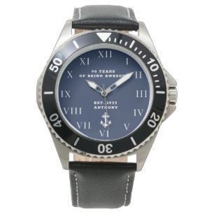 Nautisch anker 90e verjaardag  marine horloge
