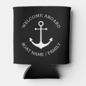 Nautisch anker Aangepaste bootnaam Welkomstbord Blikjeskoeler (Voorkant)