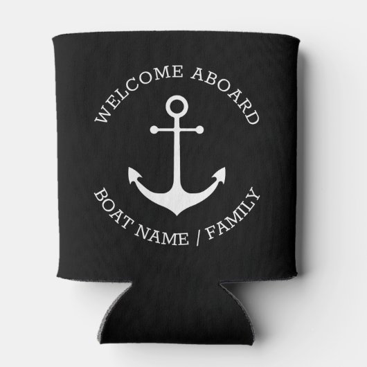 Nautisch anker Aangepaste bootnaam Welkomstbord Blikjeskoeler (Achterkant)