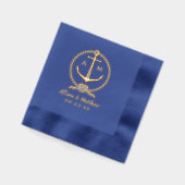 nautisch anker aangepaste bruiloft monogram folie servetten (Links)