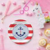 Nautisch Anker Baby shower Boy Patriottisch Papieren Bordje (Feest)