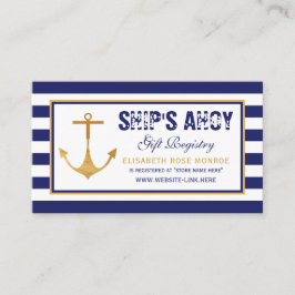 Nautisch Anker Baby shower Gift Registry Informatiekaartje