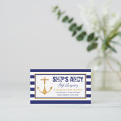 Nautisch Anker Baby shower Gift Registry Informatiekaartje (Staand voorkant)
