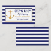 Nautisch Anker Baby shower Gift Registry Informatiekaartje (Voorkant / Achterkant)