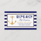 Nautisch Anker Baby shower Gift Registry Informatiekaartje (Voorkant)