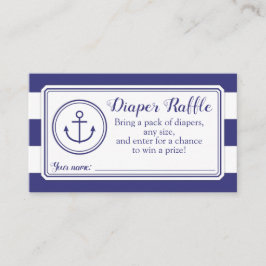 Nautisch Anker Baby shower Luier Raffle Ticket Informatiekaartje
