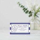 Nautisch Anker Baby shower Luier Raffle Ticket Informatiekaartje (Staand voorkant)