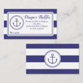 Nautisch Anker Baby shower Luier Raffle Ticket Informatiekaartje (Voorkant / Achterkant)