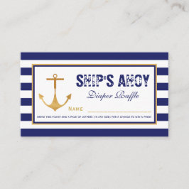 Nautisch Anker Baby shower Luier Raffle Ticket Informatiekaartje