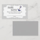 Nautisch Anker Baby shower Luier Raffle Tickets Informatiekaartje (Voorkant / Achterkant)