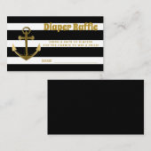 Nautisch Anker Baby shower Luier Raffle Tickets Informatiekaartje (Voorkant / Achterkant)