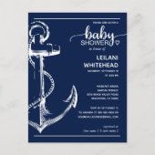 nautisch anker Baby shower marineuitnodiging Briefkaart (Voorkant)