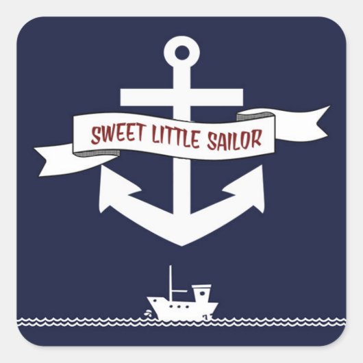 Nautisch Anker Baby shower: Stickers (Voorkant)