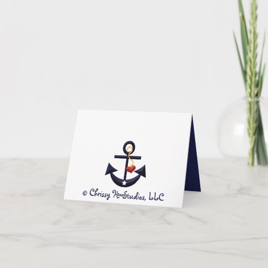 Nautisch anker Bedankt Notities Kaarten (Achterkant)