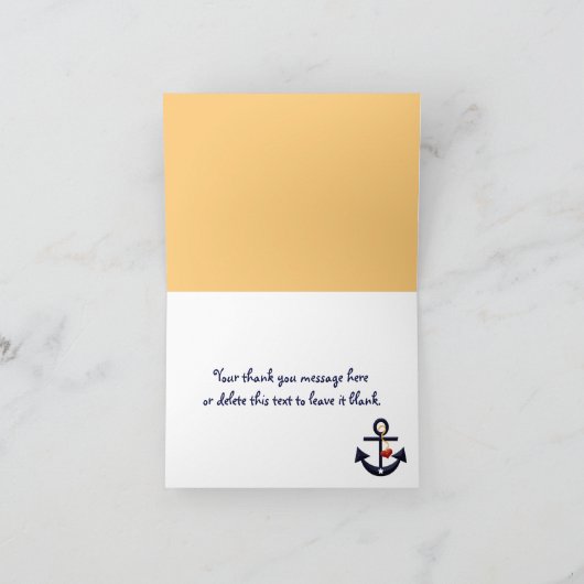 Nautisch anker Bedankt Notities Kaarten Geel (Binnen)