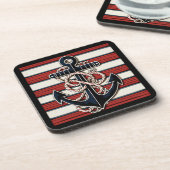 Nautisch anker bier onderzetter (Linkerzijde)