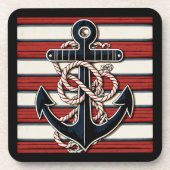 Nautisch anker bier onderzetter (Voorkant)