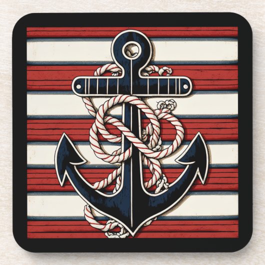 Nautisch anker bier onderzetter (Voorkant)