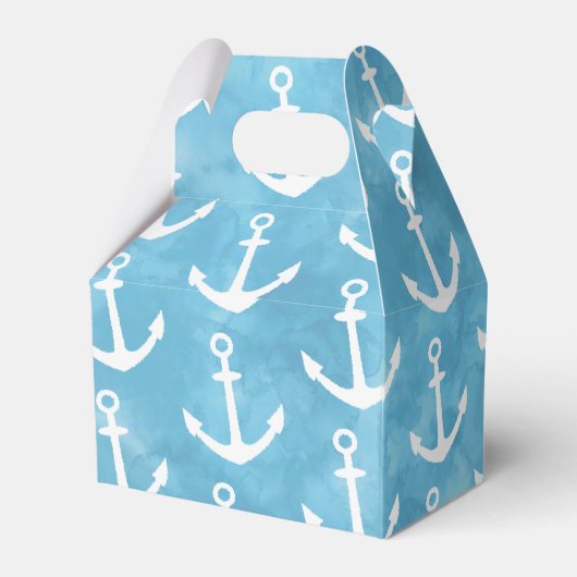Nautisch Anker Blauw Baby shower Bedankdoosjes (Achterkant)