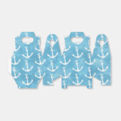Nautisch Anker Blauw Baby shower Bedankdoosjes (Uitgevouwen)