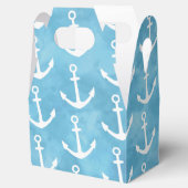 Nautisch Anker Blauw Baby shower Bedankdoosjes (Geopend)