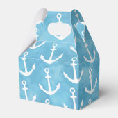 Nautisch Anker Blauw Baby shower Bedankdoosjes (Voorkant Zijde)