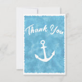 Nautisch Anker Blauw Baby shower Bedankkaart (Voorkant)