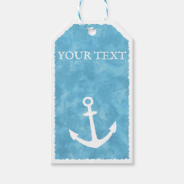 Nautisch Anker Blauw Baby shower Cadeaulabel