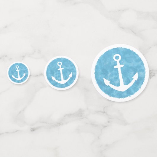 Nautisch Anker Blauw Baby shower Confetti (Voorkanten)