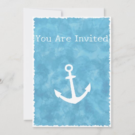Nautisch Anker Blauw Baby shower Kaart (Voorkant)