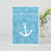 Nautisch Anker Blauw Baby shower Kaart (Staand voorkant)