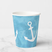 Nautisch Anker Blauw Baby shower Papieren Bekers (Achterkant)